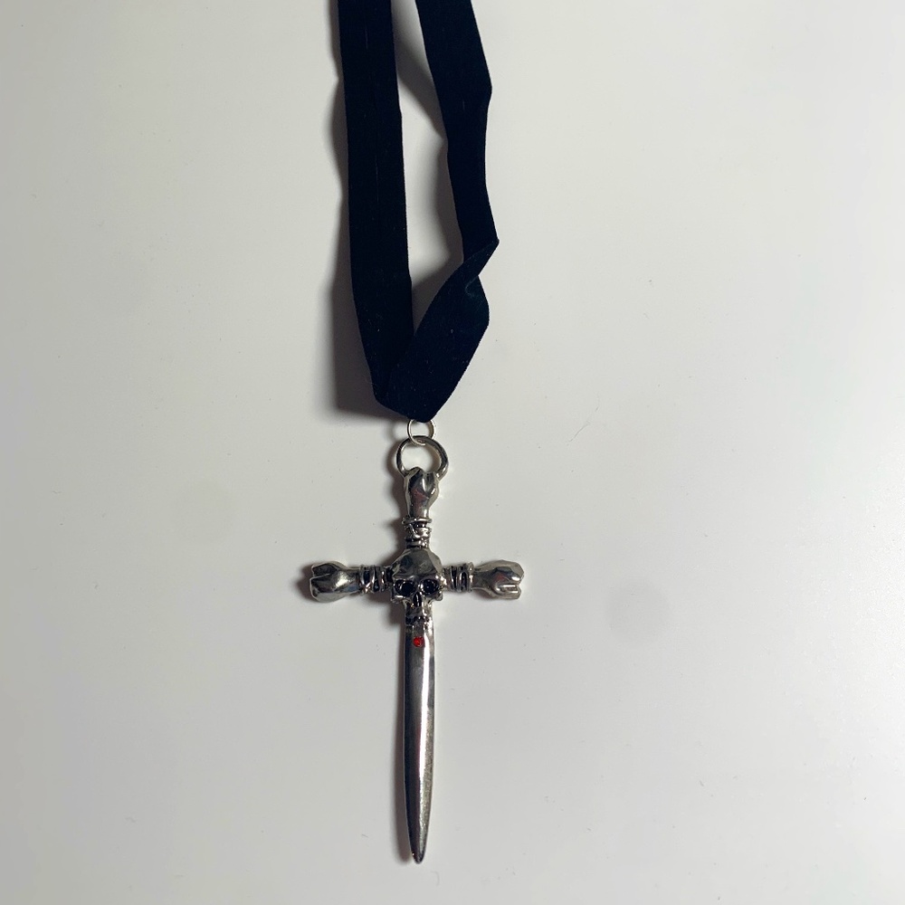 Halloween cross choker necklace witchy costume